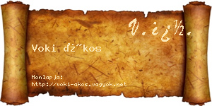 Voki Ákos névjegykártya